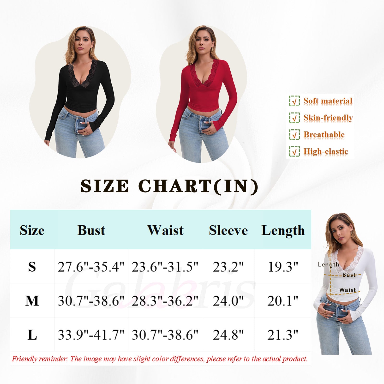 Women's Skinny Fitted Crop Tops Long Sleeve Stretchy Blouses-001