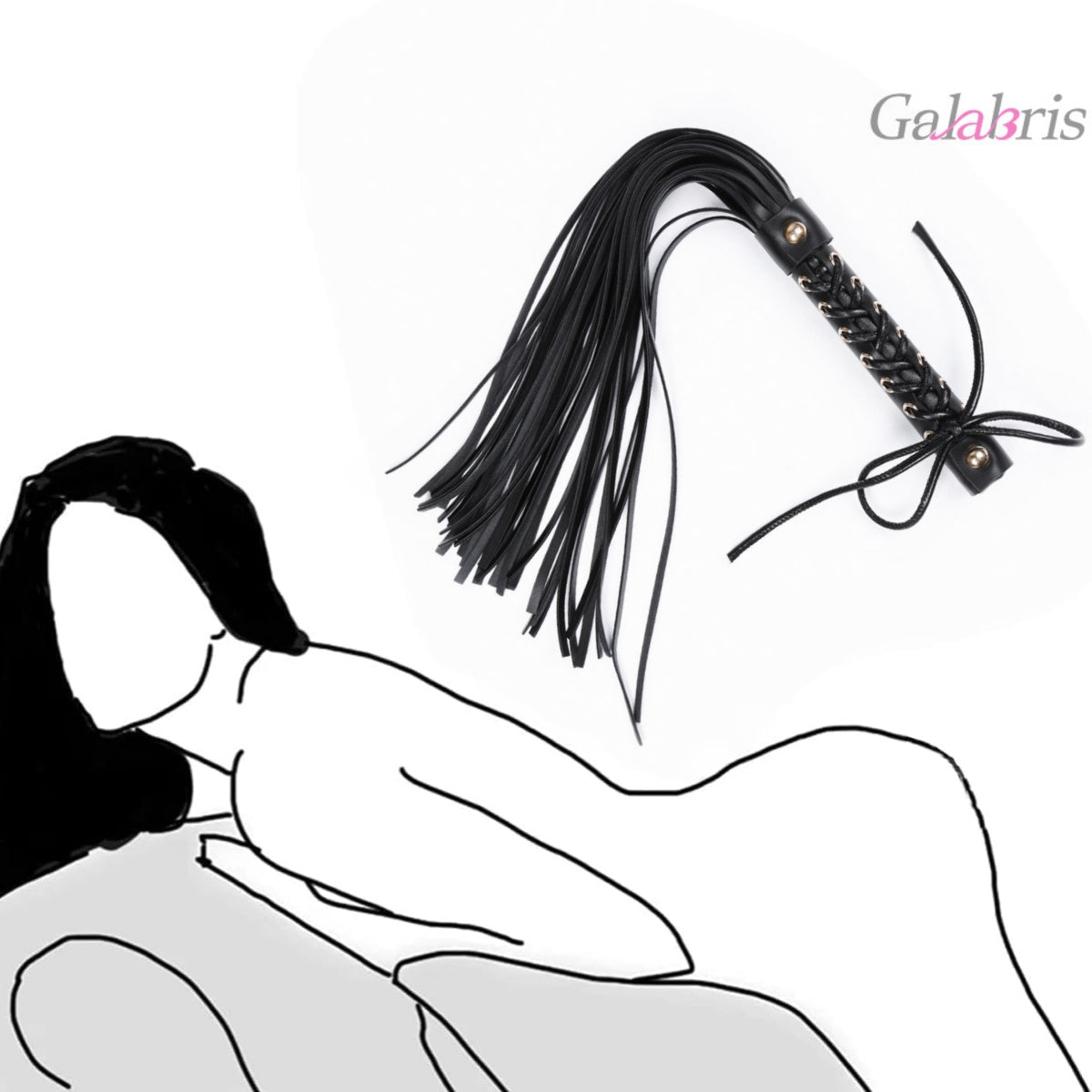 Sex Whip for Bedroom BDSM Flogger for Play Faux Leather Adult Whip for Spanking-009