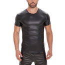 Galabris Men's Soft Matte Leather T-Shirt Short Sleeve Basic Tops-249