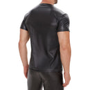 Galabris Men's Soft Matte Leather T-Shirt Short Sleeve Basic Tops-249