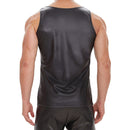 Galabris Men's Slim Fit Black Tank Top Soft Matte Leather Vest -244