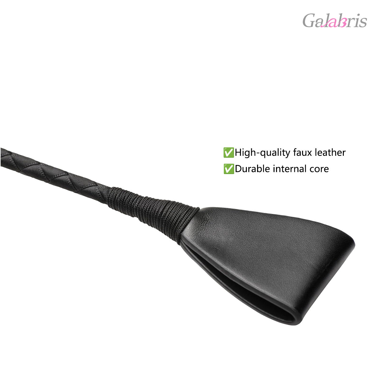 Premium Black Leather Riding Crop Luxury BDSM Play Toy-002