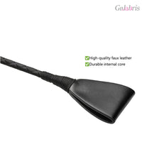 Premium Black Leather Riding Crop Luxury BDSM Play Toy-002