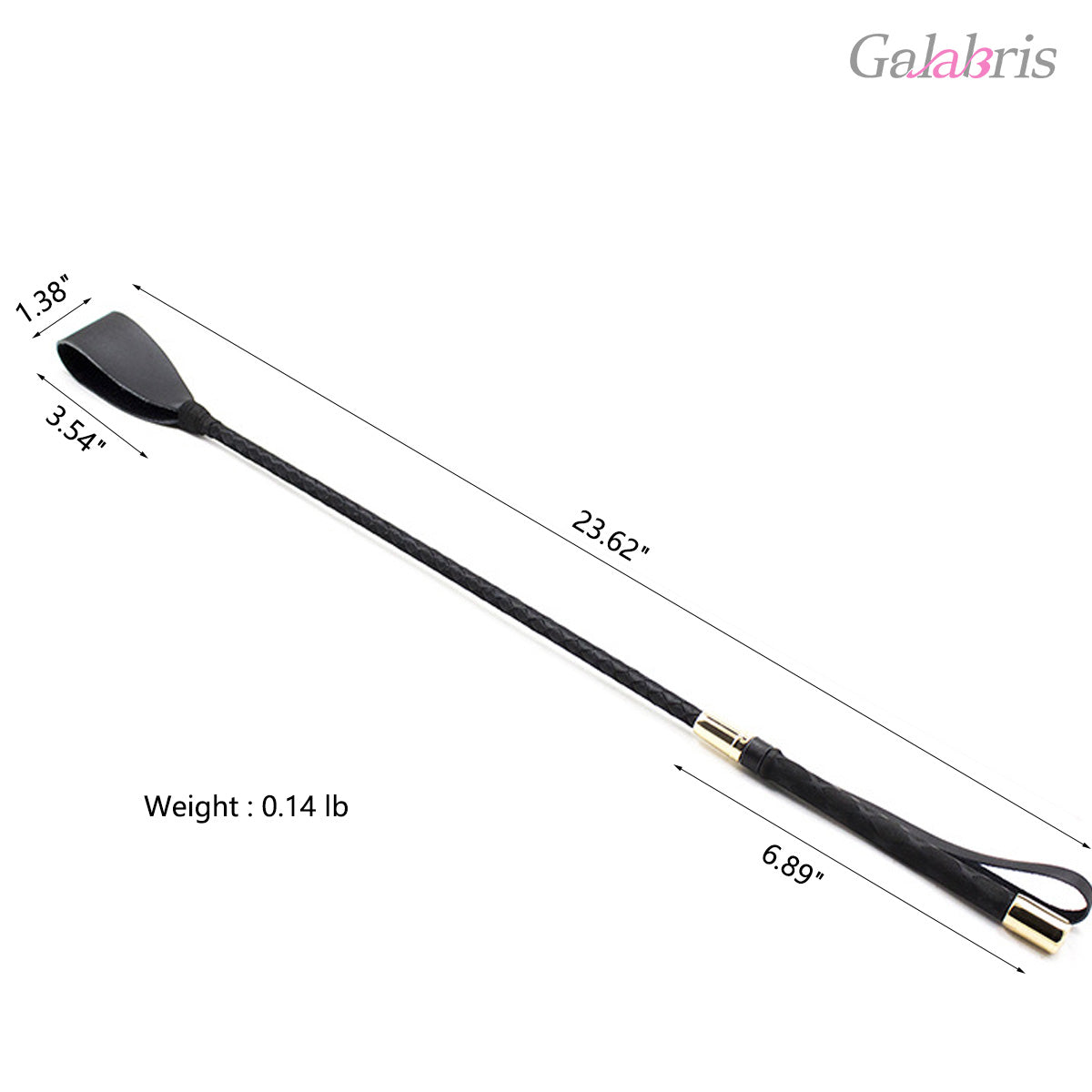 Premium Black Leather Riding Crop Luxury BDSM Play Toy-002