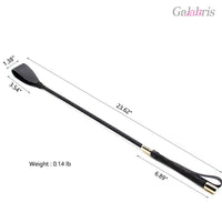 Premium Black Leather Riding Crop Luxury BDSM Play Toy-002