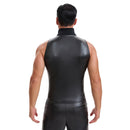 Soft Leather Turtleneck Tank Top Men Sexy Mock Neck Solid Stretch Vest Slim Fit Pullover T-Shirt Sleeveless