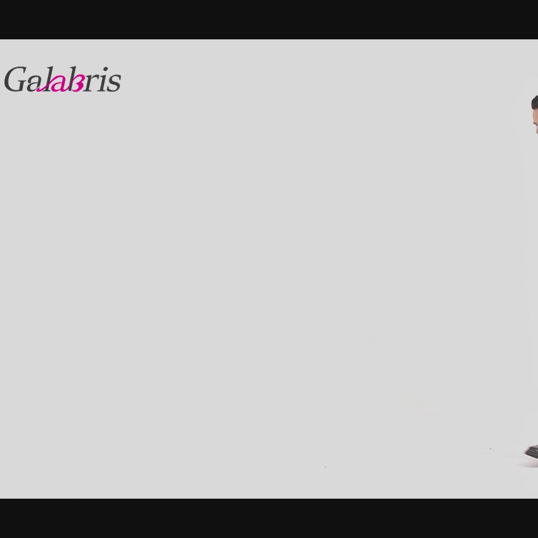Galabris Men's Patent Leather Shirt Short Sleeve Basic Lapel T-Shirts -254
