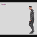 Galabris Men’s Faux Leather Full-zip Jacket Shiny Slim Fit Stretch Top-260